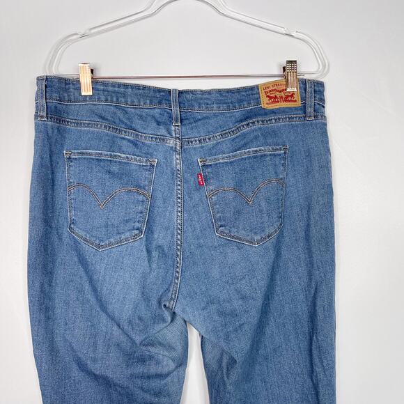 Levis Womens 34 Medium Wash 721 High Rise Skinny Jeans Raw Fray Hem Blue Cotton - Picture 8 of 13